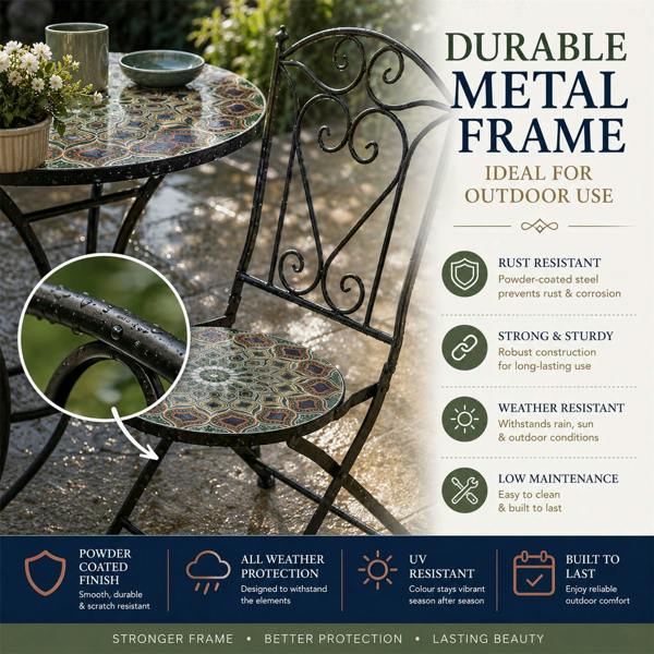 60cm Casablanca Mosaic Bistro Set image 4