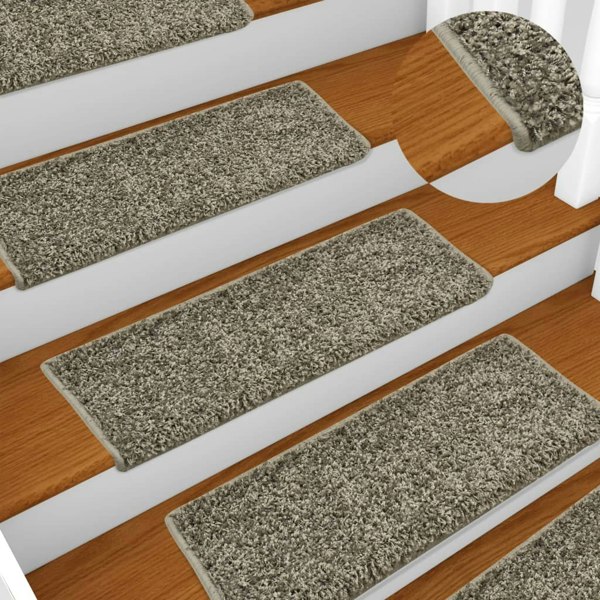 Berkfield Carpet Stair Treads 15 pcs 65x21x4 cm Grey