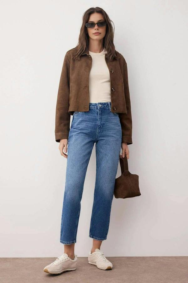 WOVCOR High Waist Mom Jeans