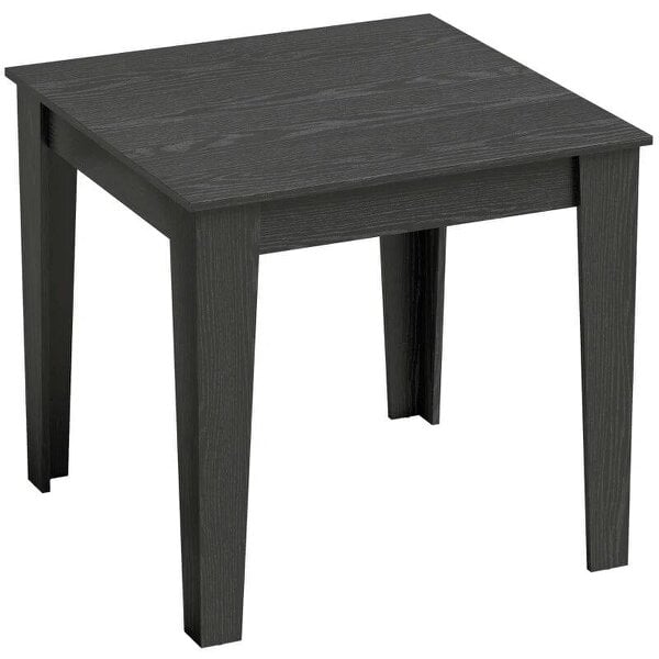 Dining Table for 4, 80L x 80W x 75Hcm, Modern Square Kitchen Table with Wood Effect Tabletop, Black Wood Effect