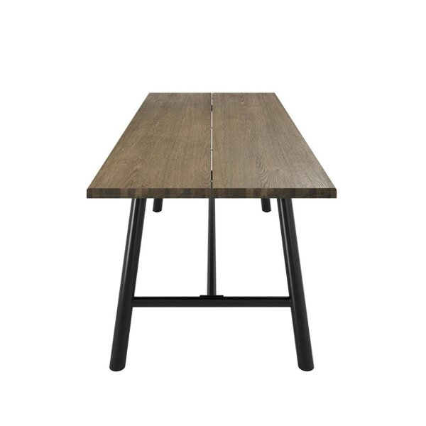 Wyld Haus Northmere Coffee Grain Wood Effect and Black Metal Dining Table