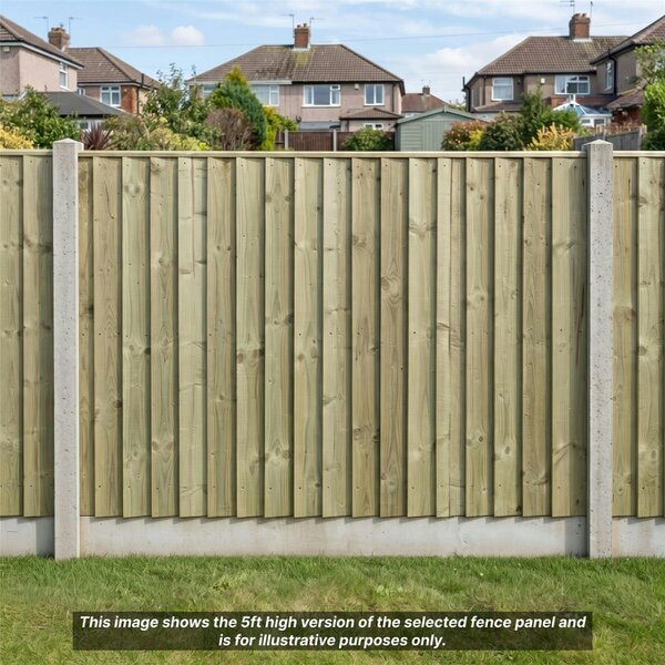 Premier Garden Supplies Flat Top Feather Edge Fully Framed Fence Panel - 5 Pack H: 4ft x W: 6ft (182.8cm) - Wood - Pressure Treated (Tanalised)