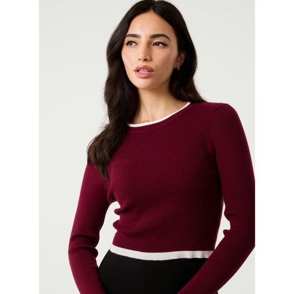 Pink Vanilla Contrast Knitted Jumper