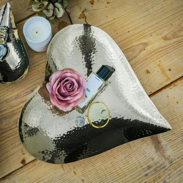 Culinary Concepts Large Champagne Hammered Heart Dish