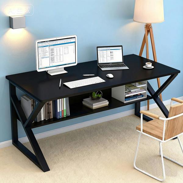 Havendro Home Office Computer Desk with Storage Shelf Laptop PC Study Workstation Table