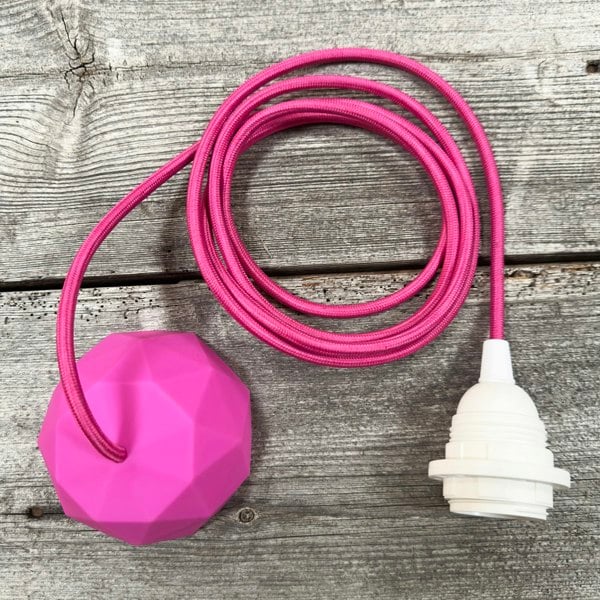 Hot Pink ES27 Flex and Fitting Set with Bakerlite Bulb Holder