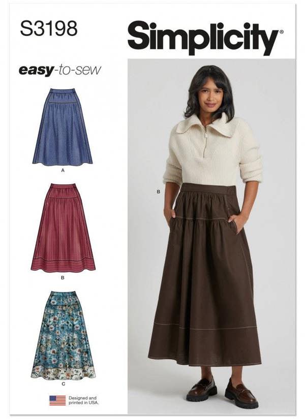 Simplicity Sewing Pattern 3198, Skirts for Women, C6 (8-10-12-14-16-18) - Easy