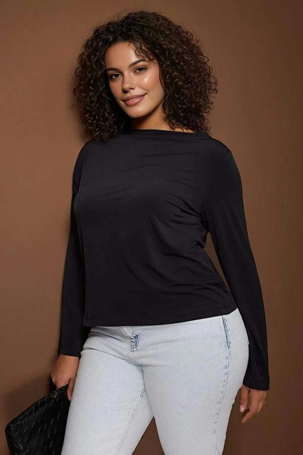 WOVCOR Relaxed Fit Spanish Sleeve Stretch Knit Blouse