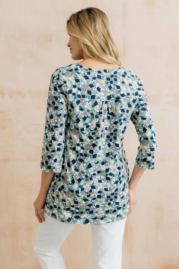 Lily & Me Coastal Jersey Print Tunic Ocean