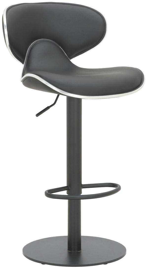 Lamboro Carcaso Deluxe Single Kitchen Bar Stool, Matt Black Footrest, Adjustable Swivel Gas Lift, Breakfast Bar & Home Barstool, Black