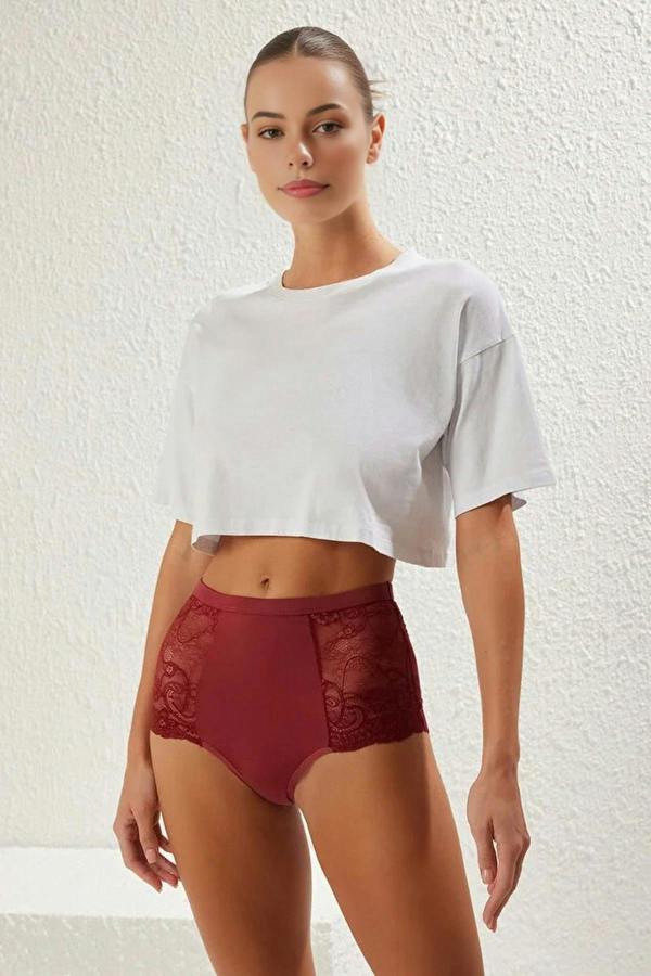 WOVCOR 3-Pack Lace Detail Hipster Knitted Panties