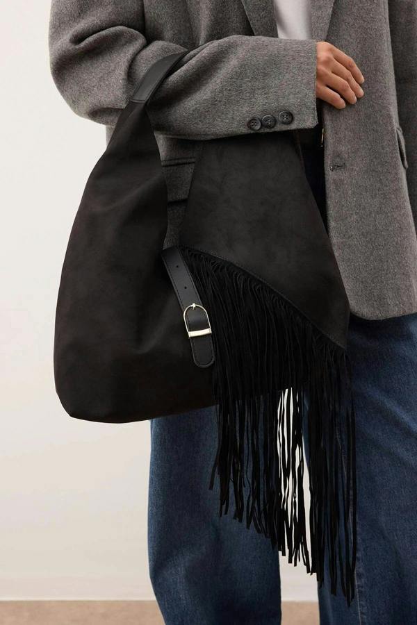WOVCOR Women's Medium Size Shoulder Bag with Tassel and Buckle Detail