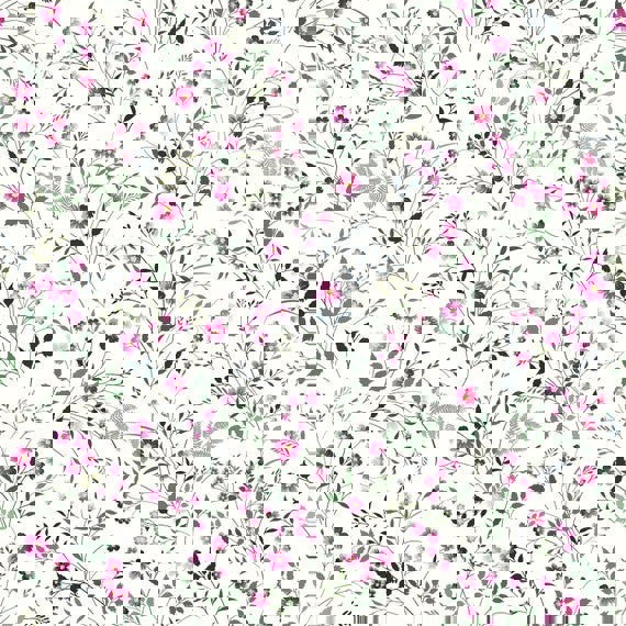 Miniature pink and green flowers, children's bedroom and nursery decor. Big Little Bedrooms. Free Shipping. 