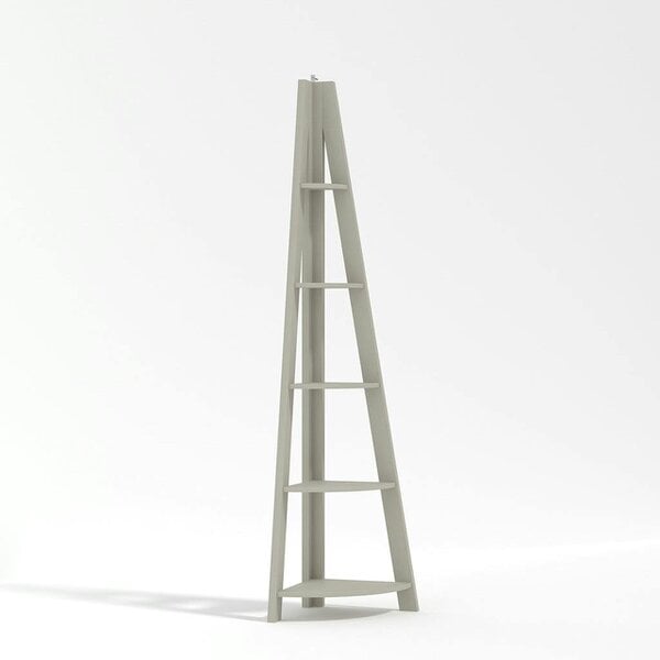 Wyld Haus Athy Grey Wooden Corner Ladder Shelving Unit 4 Shelves