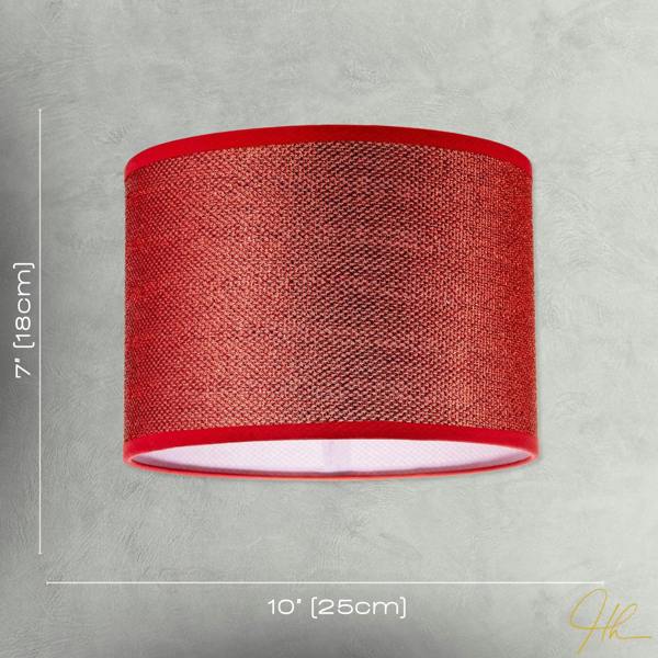 Modern and Designer Mini Diamond Red Glitter Fabric Round Lamp Shade Image 7