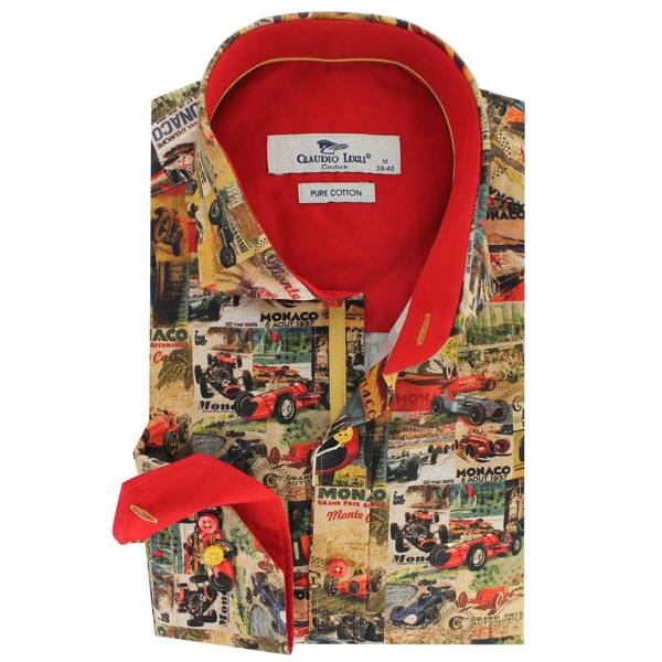 MONACO MONTAGE PRINT SHIRT – Premium Men's Patterned Shirt by Claudio Lugli | Bold Design, Tailored Fit, Best Printed Shirts