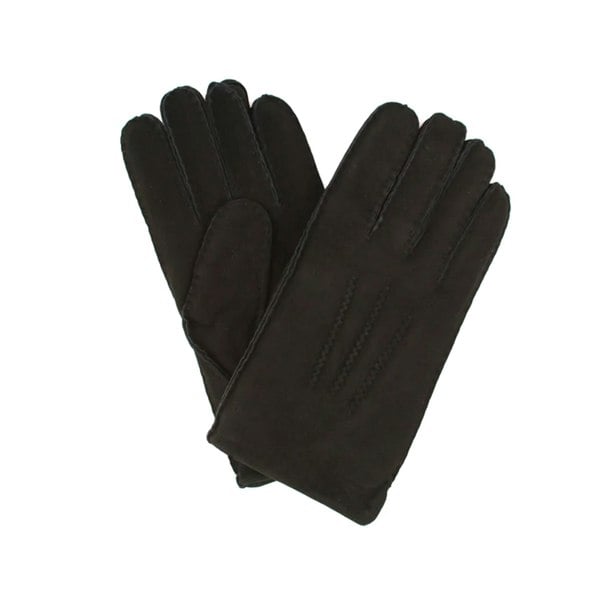 Eastern Counties Leather Mens 3 Point Stitch Sheepskin Gloves - Black