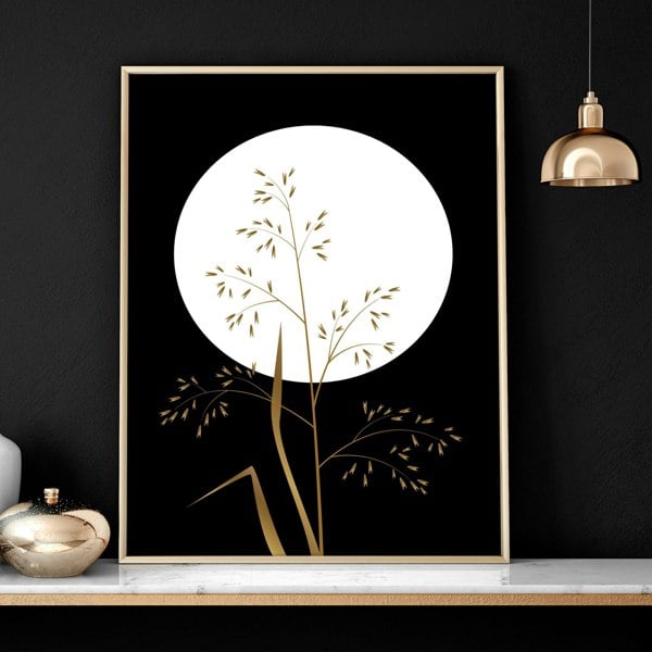 Black wall art for living room | set of 3 wall art prints