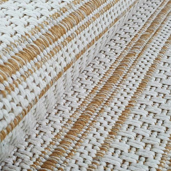 Cotton Rug Yellow Mustard Cream Stirped Small Large Runner Washable Living Room Bedroom Flat Woven Carpet Area Mat