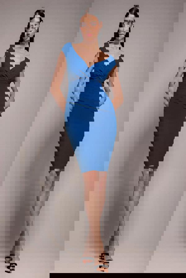 Bardot Pleated Midi Dress - Royal Blue DR1092AC