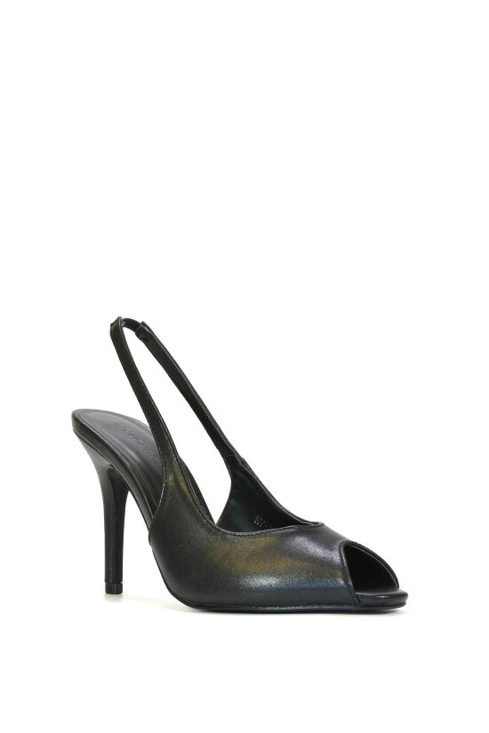 XY LONDON Stiletto High Heel Slingback Peep Toe Court Shoes