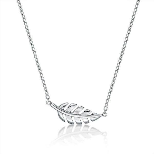 Sterling Silver Feather Pendant Necklace for Women - namana.london