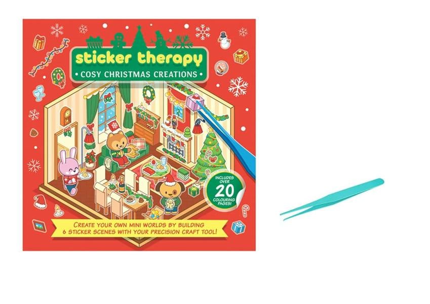 Sticker Therapy: Cosy Christmas Creations: Design your own miniature 3D scenes | Over 150 stickers to create the cutest and cosiest festive rooms