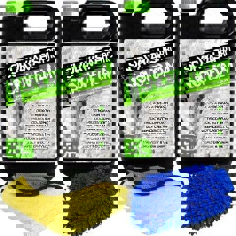 ProKleen SUPAWASH-PRO Apple Snow Foam Car Shampoo 10L with 1 x Microfibre Cloth & 1 Microfibre Wash Mitt