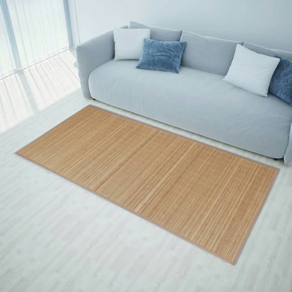 Berkfield Rectangular Brown Bamboo Rug 120 x 180 cm