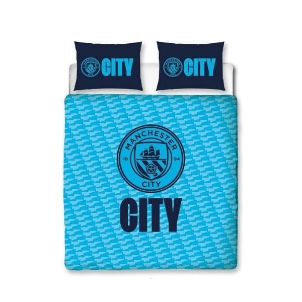 Manchester City FC Crest Duvet Cover Set - Blue