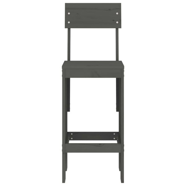 Berkfield Bar Stools 2 pcs Grey 40x48.5x115.5 cm Solid Wood Pine
