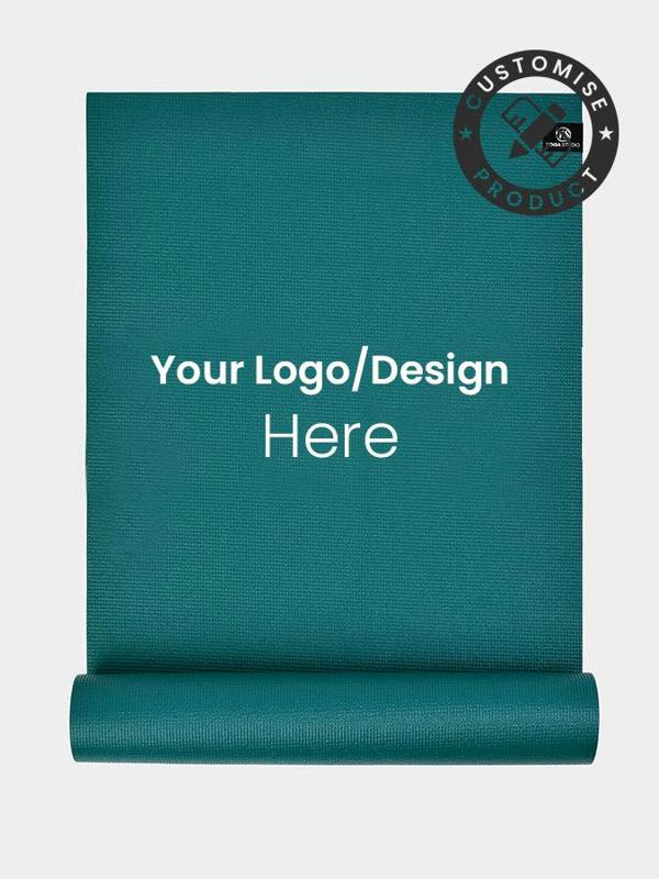 Yoga Studio Personalised Yoga Mat 6mm With Custom Design - Teal