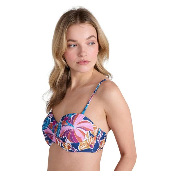 Animal Womens/Ladies Docks Flowers Bandeau Bikini Top - Purple - 