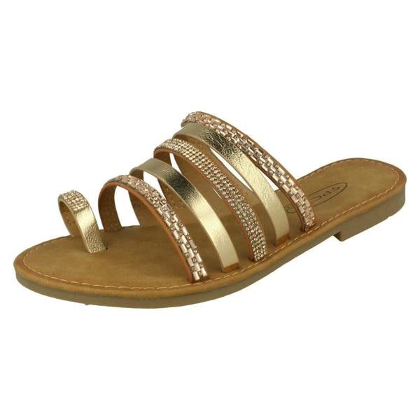 Spot On Ladies Spot On Flat Strappy Sandals F00262