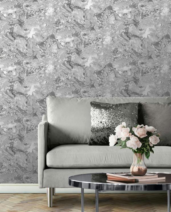 Elixir Marble Silver Wallpaper