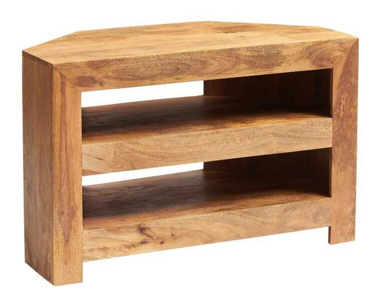 Wyld Haus Manila Light Mango Wood Open Corner TV Unit