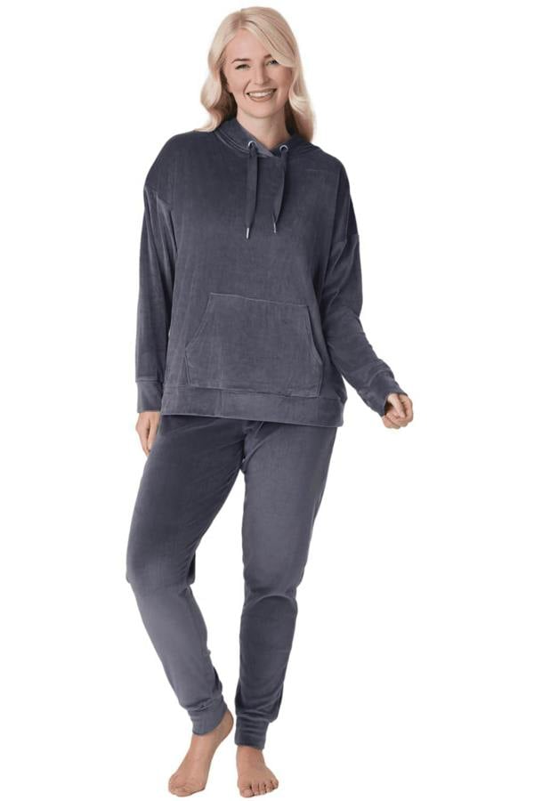 Womens Supersoft Velour Loungewear Pyjama Set