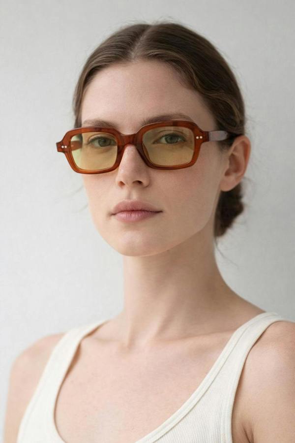Bold Square Sunglasses In Brown - svnx