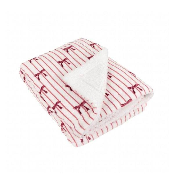 Furn Noortje Sherpa Fleece Bow Throw - Silk Pink
