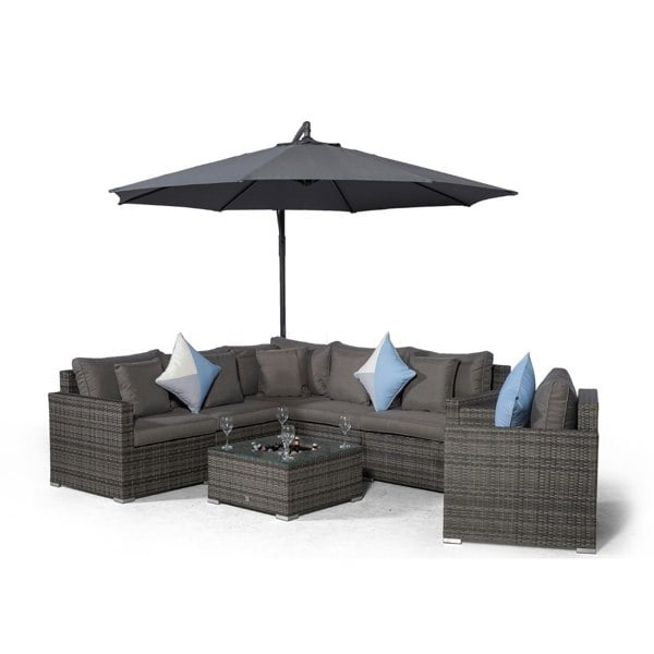 Giardino Havana 6 Seat Rattan Sofa and Armchair Set with Ice Bucket Coffee Table