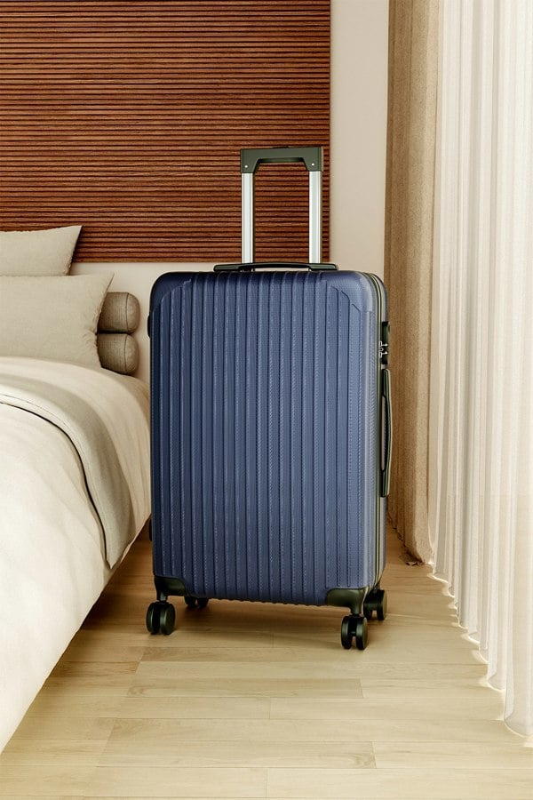 Living and Home Modern Hardside Hardshell Spinner Wheel Suitcase,28" Blue