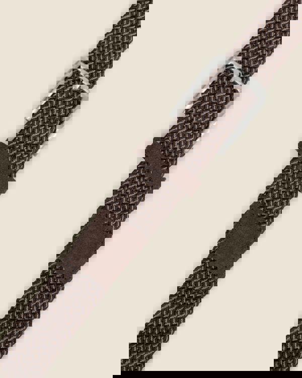 Larsson & Co Abo - Brown & Stone Woven Casual Stretch Belt