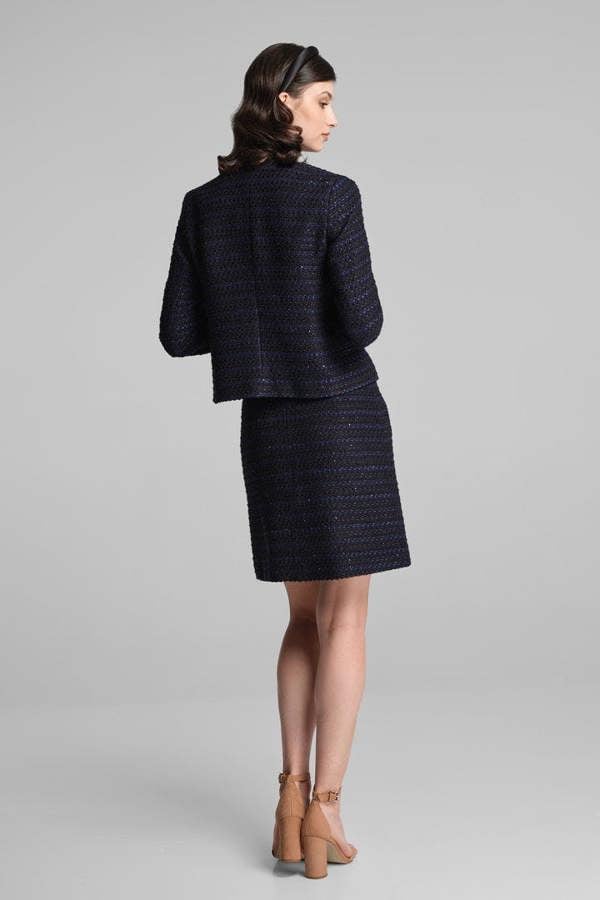 Rumour London Camille navy tweed jacket