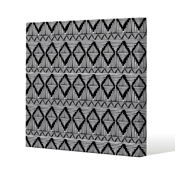 Benjamin Tate Design Geometric Line Pattern Slim Style Canvas Print  30x30cm , 15mm Slim Real wood.
