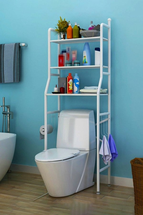 Living and Home 3 Tiers Metal Bathroom Organizer Over Toilet Rack Storage Shelves