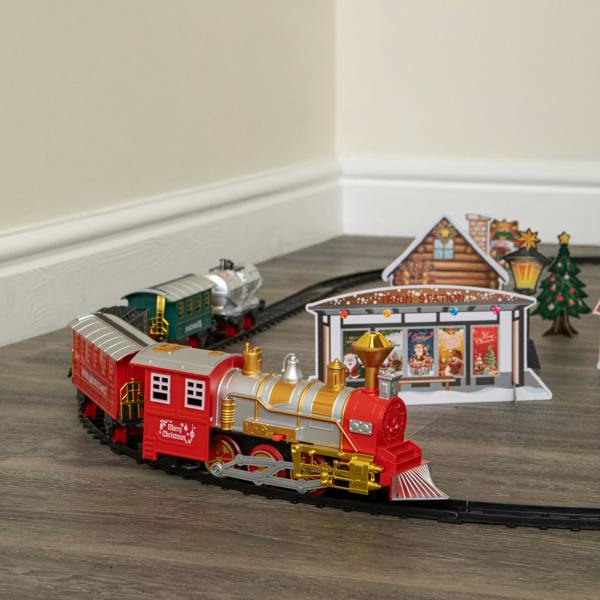 Samuel Alexander Festive Flyer Christmas Train Set with Pop Up Village