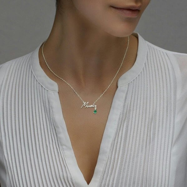 Christopher James of London Sterling Silver Mum Signature Necklace With Birthstone