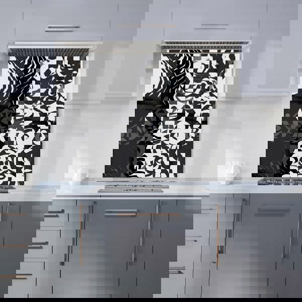 Warren Reed - Designer Black Grey Abstract Kitchen Splashback