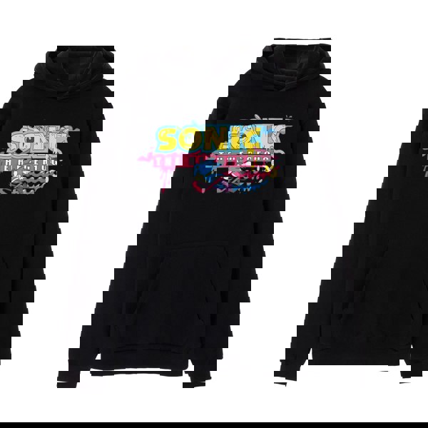 Sonic The Hedgehog Mens Psychedelic Logo Hoodie - Black