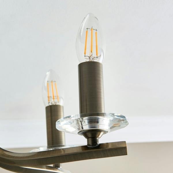 Pagazzi Lighting Morden 5 Light Antique Brass Semi Flush Ceiling Light